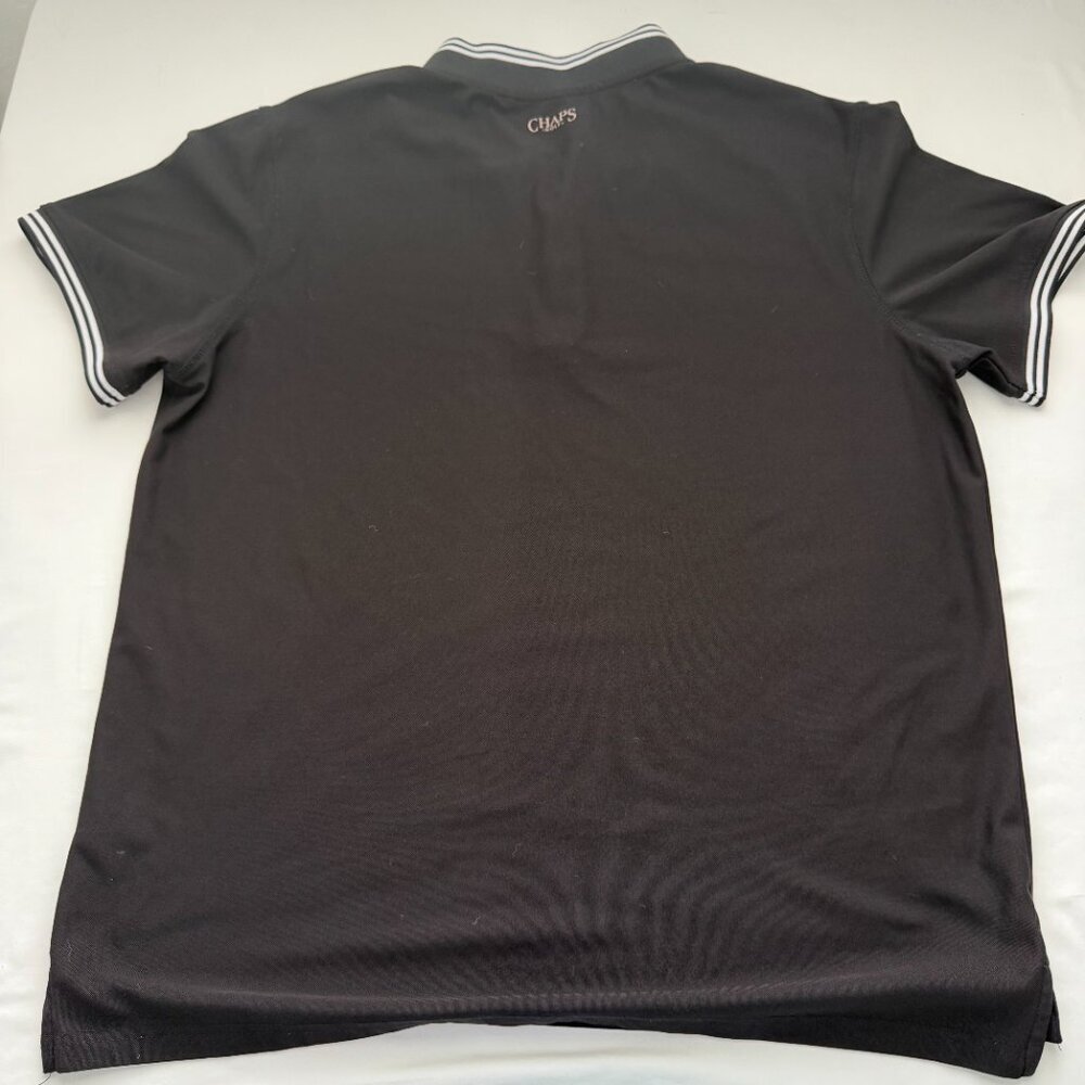 Chaps Polo Shirt Mens Large Black Short Sleeve Logo Classic Casual Golf Shirt - Picture 7 of 7